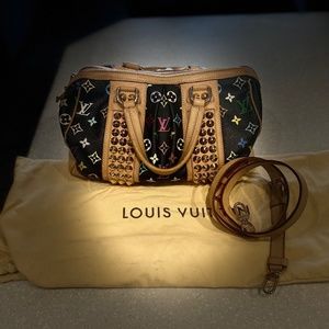 Louie Vuitton Monogram Multicolor Courtney MM Black Bag M45642